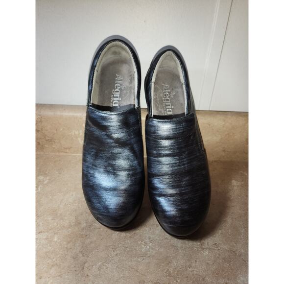 ALEGRIA Sz EU 38 7.5 Metallic Leather Clog Comfort Shoes Nursing Professional - Picture 3 of 6